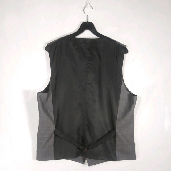 Express - glen pattern gray wool blend button vest - Picture 4 of 7